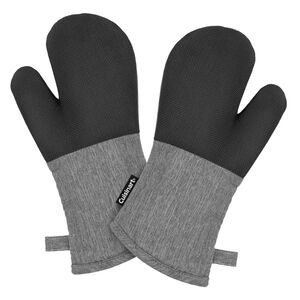 Cuisinart Silicone Oven Mitt Gloves  With Fabric Top-Black NWT